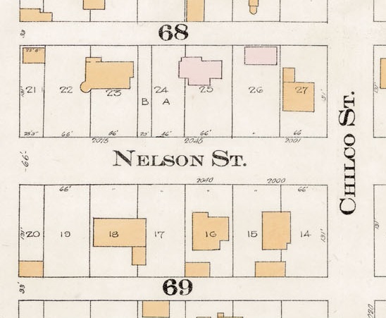 2000 Block Nelson Street - Detail from Goad's Atlas of the city of Vancouver - 1912 - Vol 1 - Plate 8 - Barclay Street to English Bay and Cardero Street to Stanley Park