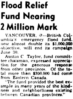 Nanaimo Daily News, June 28, 1948, page 1, column 8.