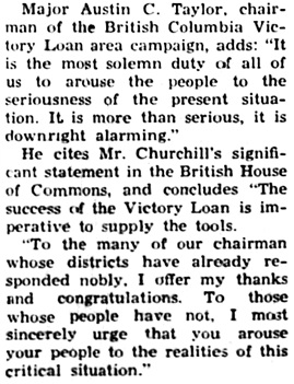“Most Solemn Duty to Arouse,” Nanaimo Daily News, June 14, 1941, page 1, column 3 [portion of article]